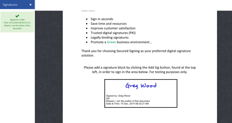 Secured Signing Verifier Tool