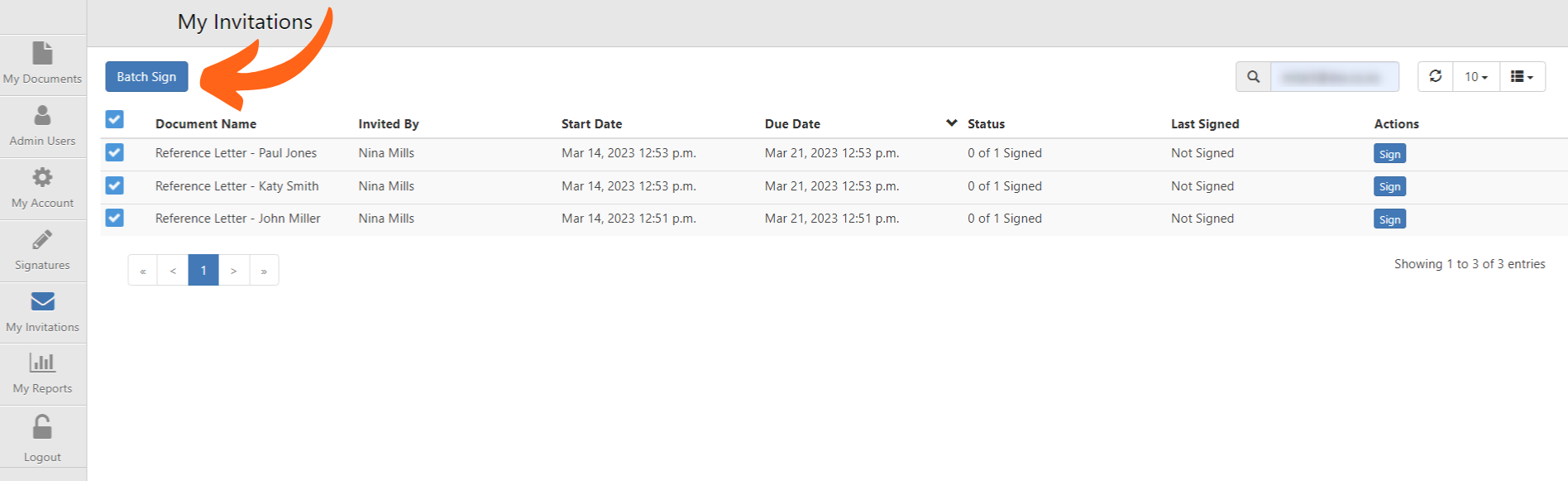 Batch Signing - Process