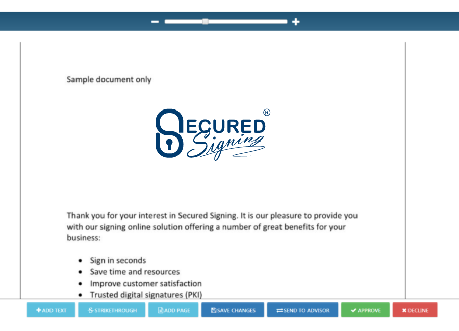 Document Markup Secured Signing