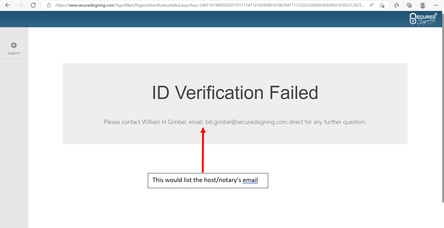 ID verification failed