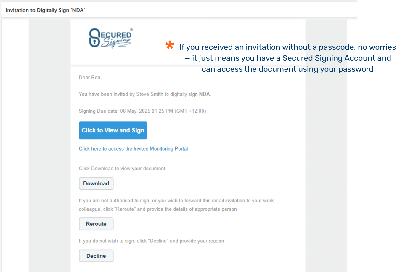 We Sign - Sign as an Invitee - Secured Signing