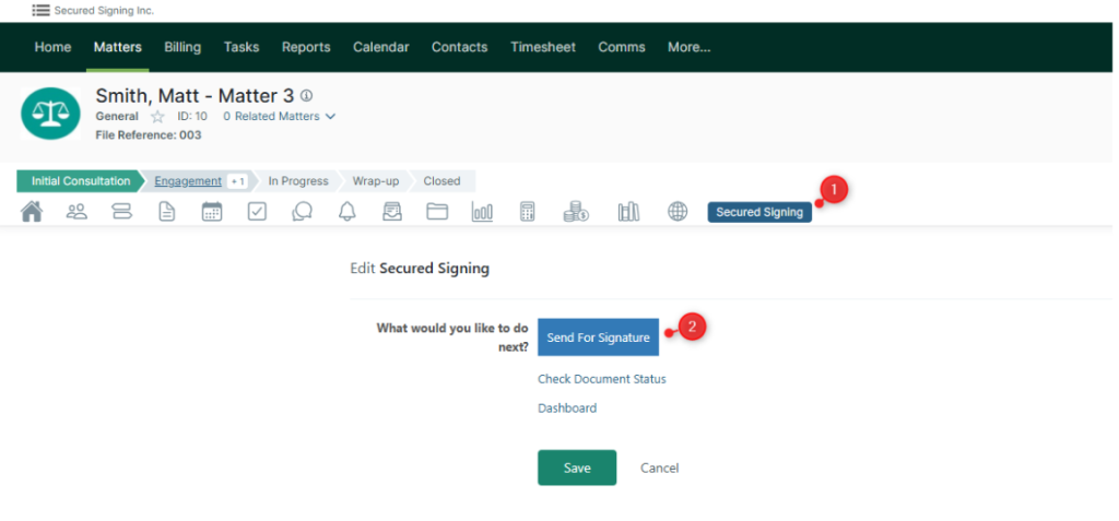 To get started sending a document for Remote Online Notarization