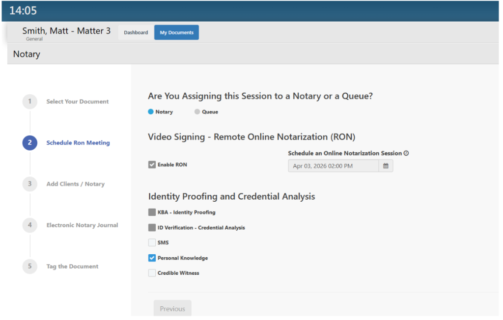 Go through the RON wizard