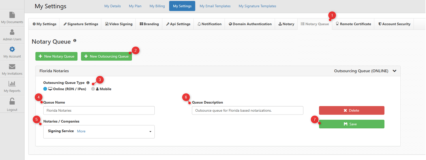 How to create an outsource notary queue
