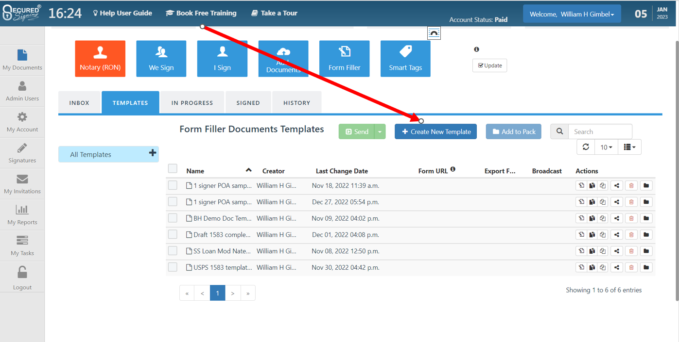 creating a new template - template creation for ron