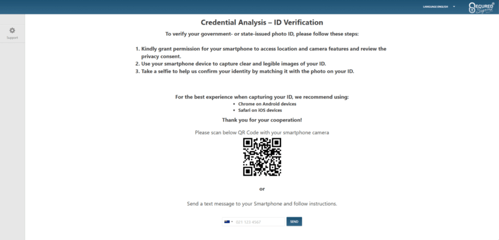 how to scan your id in ss - step 2