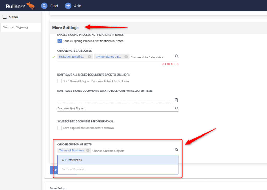 Use the dropdown under ‘Choose Custom Objects’ 