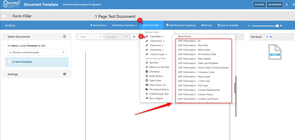 object in We Sign and Secured Signing.