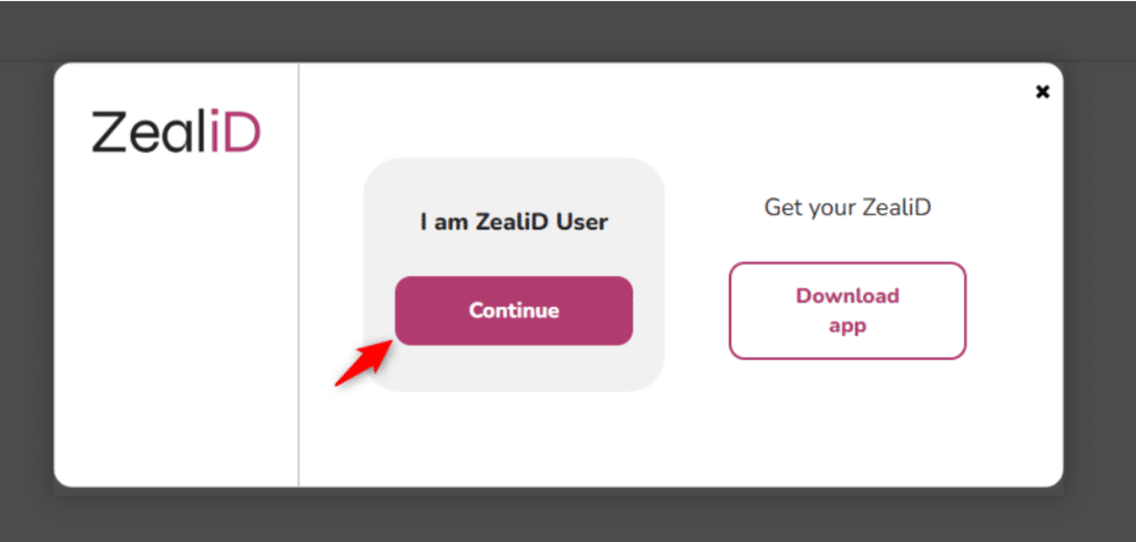 QR code with your ZealiD app to authenticate